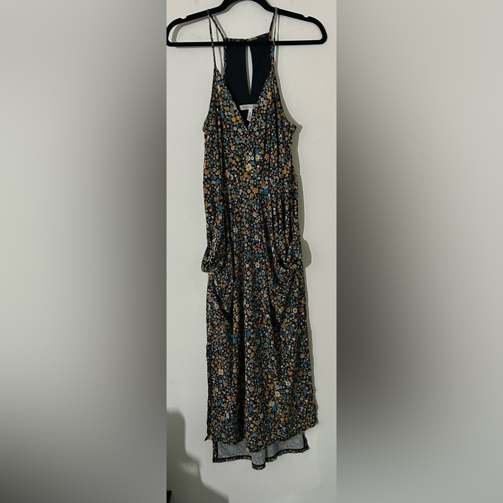 BCBGeneration Floral High Low Dress with Deep Pockets Multicolor